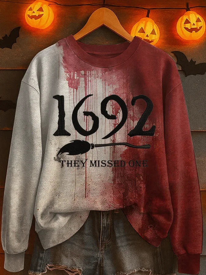 Halloween 1692 They Missed One Sweatshirt Halloween Clothes Womens Gift For Season - Merchluma