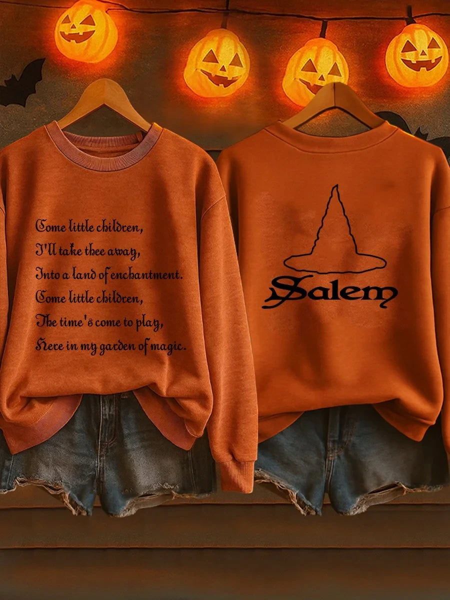 Salem Broom Co Handcrafted Est 1692 Sweatshirt Halloween Clothes Gift For Witches - Merchluma