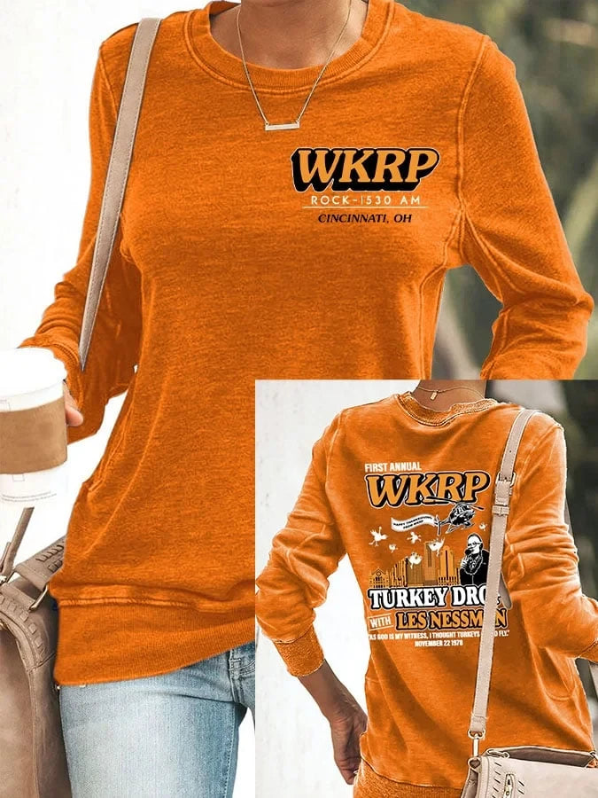 As God Is My Witness I Thought Turkeys Could Fly Sweatshirt Wkrp Halloween Pumpkin Merch Gift - Merchluma