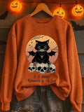Vampire Kitten It Is Always Halloween In My Soul Sweatshirt Spooky Black Cat Wings Pumpkin Merch - Merchluma