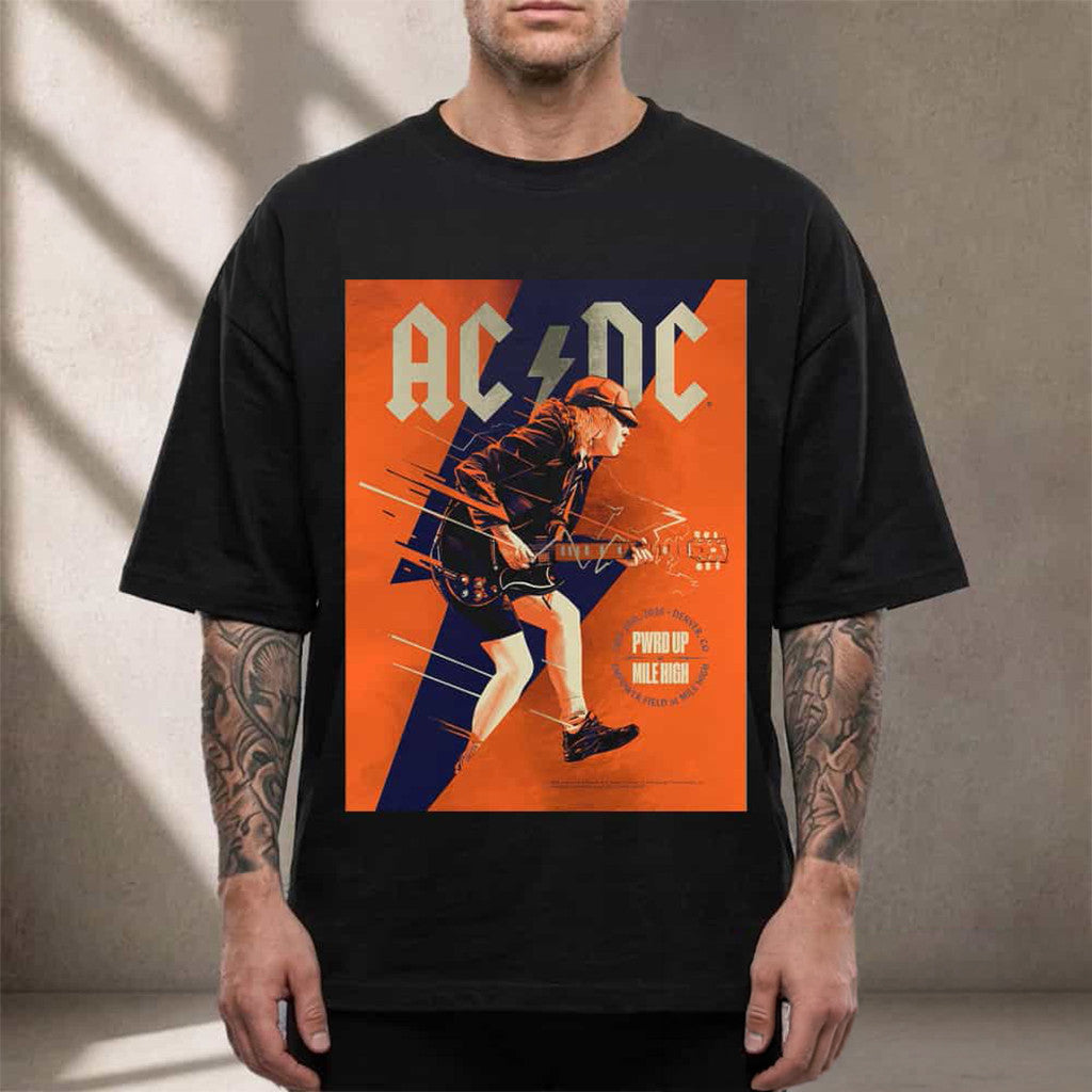 ACDC Merch PWR Up Tour 2026 T-Shirt Black Best Gifts For Music Lovers - Merchluma