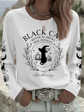 Black Cat Mystical Brews Fine Potions Apothecary Sweatshirt Halloween Clothes Gift For Cat Lover - Merchluma