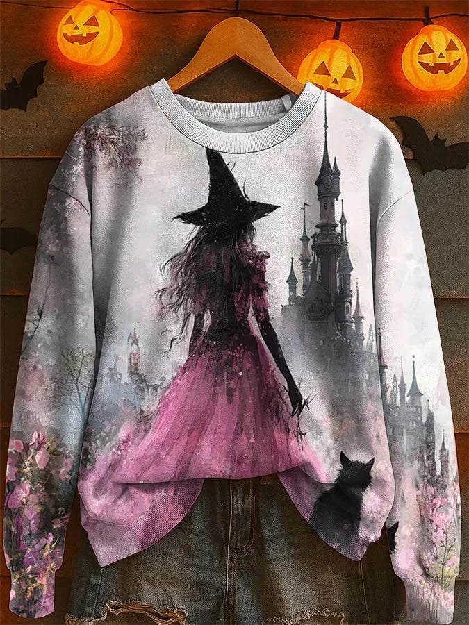 Spooky Witch Castle Sweatshirt Halloween Shirts For Adults Gift For Gothic Friends - Merchluma