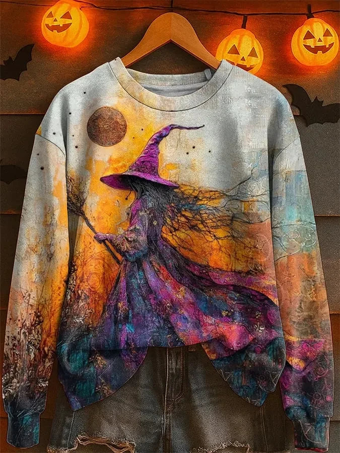 Witch Flight Spell Mystic Sweatshirt Halloween Themed Clothing Gift For Magic Lovers - Merchluma