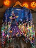 Witches Halloween Sweatshirt Colorful Witches Gathering Magical Night Merch Birthday Gift - Merchluma