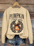 Pumpkin Patch Girly Leopard Bow Sweatshirt Halloween Shirts Gift For Autumn Lovers - Merchluma