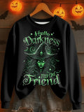 Hello Darkness Witch Sweatshirt Halloween My Old Friend Clothing Gift For Witches - Merchluma