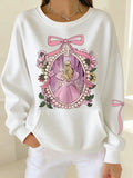 Autumn Wizard Of Oz Good Witch Bow Sweatshirt Pink Bow Princess Floral Frame Merch Present - Merchluma