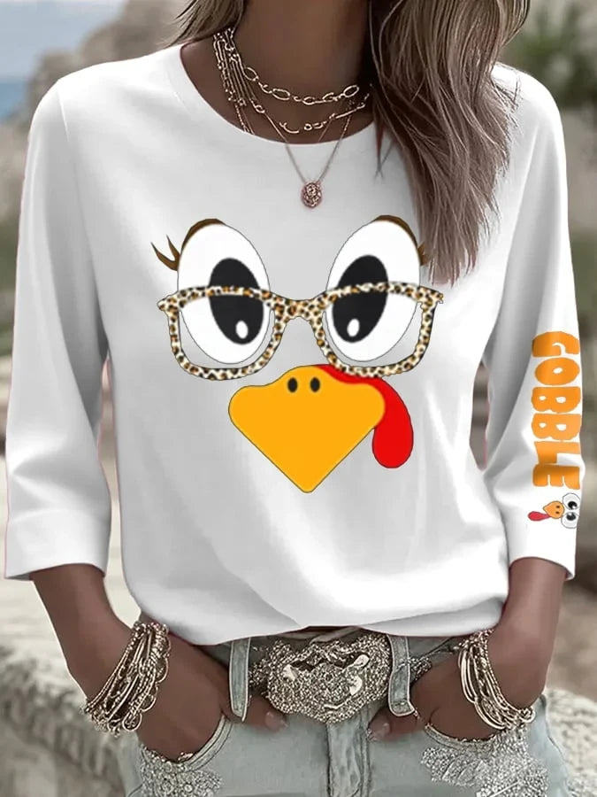 Women's Retro Thanksgiving Turkey Sweatshirt Thanksgiving Clothes Useful Gift For Her - Merchluma