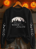 Not Every Witch Lives In Salem Moon Sweatshirt Salem Witch Merch Gift For Halloween Fans - Merchluma