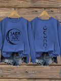 Salem 1692 Moon Phases Sweatshirt Halloween Graphic Clothes Gift For Best Friends - Merchluma