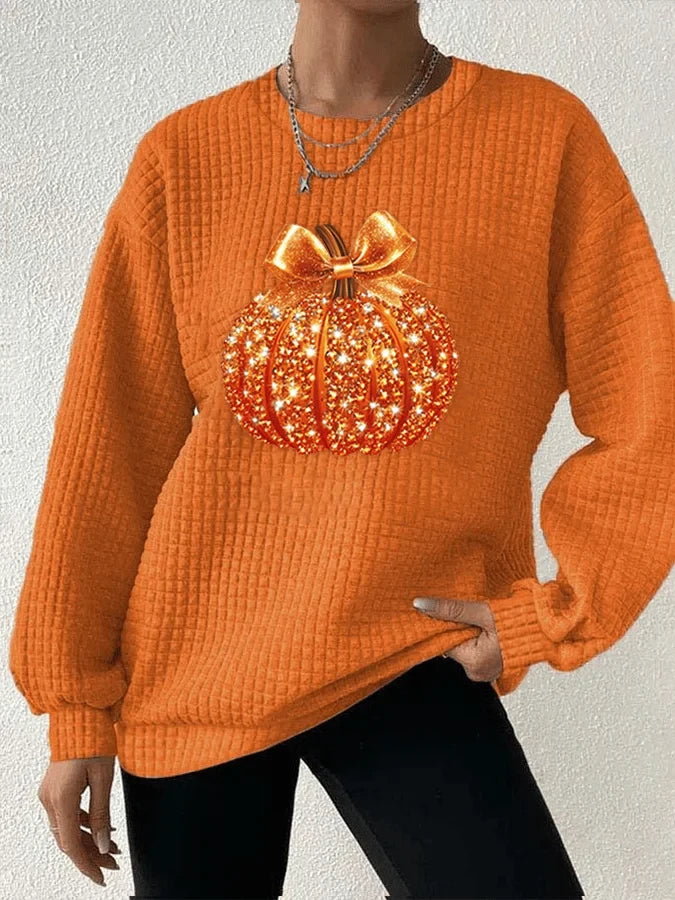 Pumpkin Sequins Sweatshirt Target Halloween Clothing Gift For Trendy Women - Merchluma