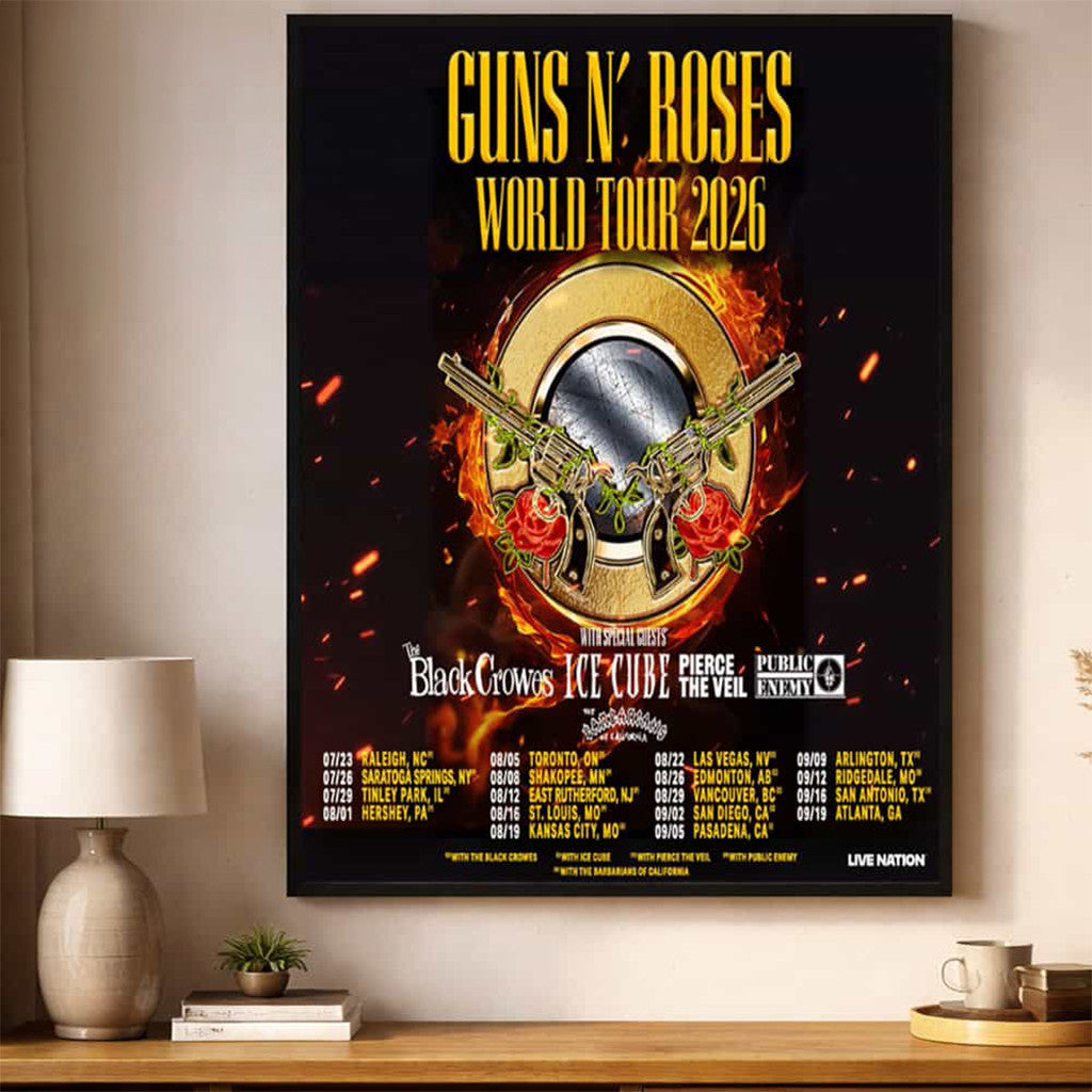 Guns N Roses World Tour 2026 North America Poster Guns N Roses Merch Music Fans Gifts - Merchluma