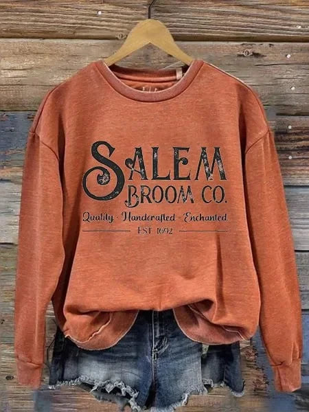 Salem Broom Co Quality Handcrafted Enchanted Est 1692 Clothing Unique Gift - Merchluma