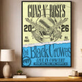 Guns N Roses x The Black Crowes Live in Concert 4 Shows 2026 Poster Guns N Roses Merch Decor - Merchluma