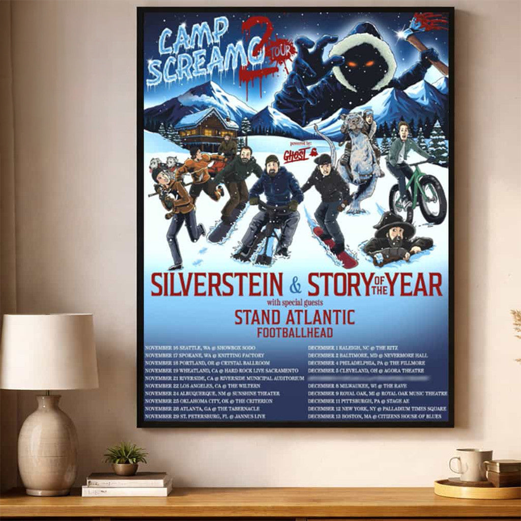 Silverstein And Story Of The Year Camp Screamo 2 Tour Poster Wall Art For Bedroom Living Room - Merchluma