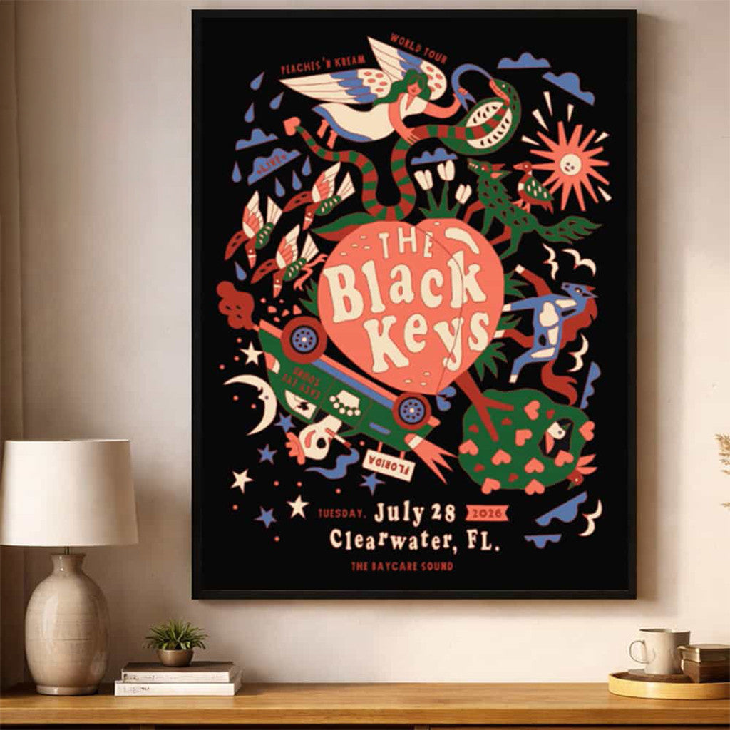 The Black Keys Merch Peaches N Kream World Tour 2026 Clearwater Florida Poster Wall Art - Merchluma