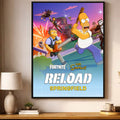The Simpsons x Fortnite Reload Springfield Poster The Simpsons Merch Wall Art Decor - Merchluma