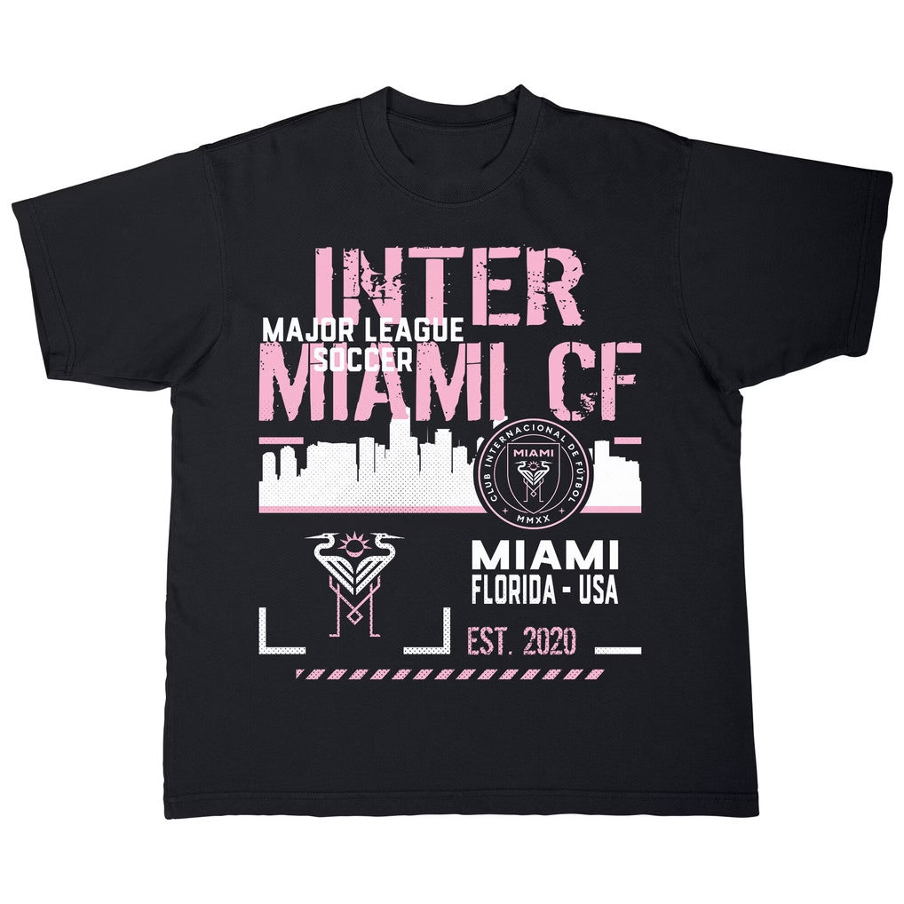 Inter Miami CF Merch 2026 Inter Miami CF Stadium Essentials Hideout Urban T-Shirt Black Gifts - Merchluma