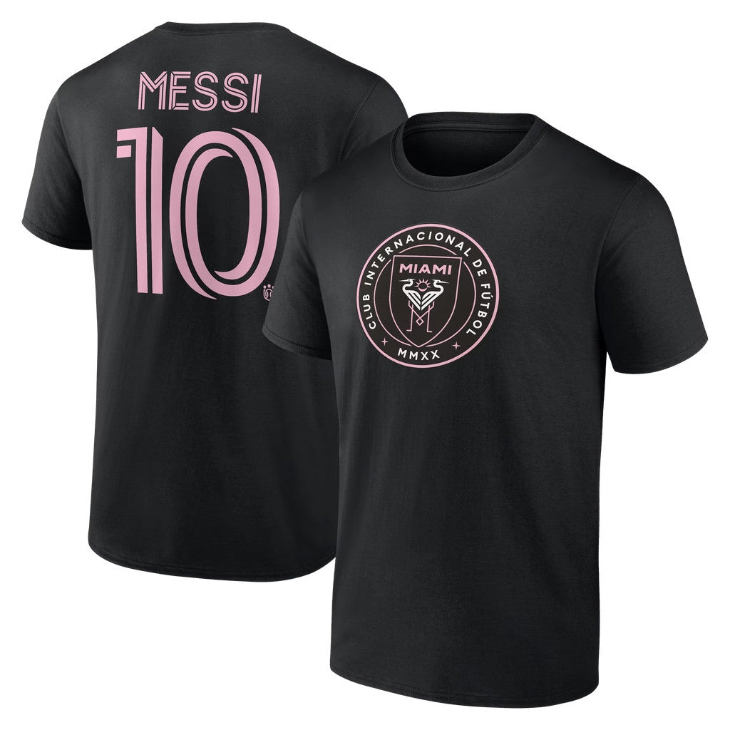 Lionel Messi T-Shirt Black Inter Miami CF Merch 2026 #10 Messi Stack T-Shirt Gift For Fans - Merchluma