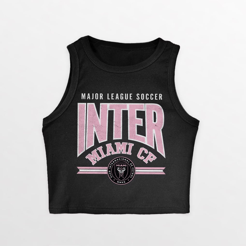 Inter Miami CF Merch 2026 Inter Miami CF Cropped Tank Top Black Best Gift For Sisters - Merchluma