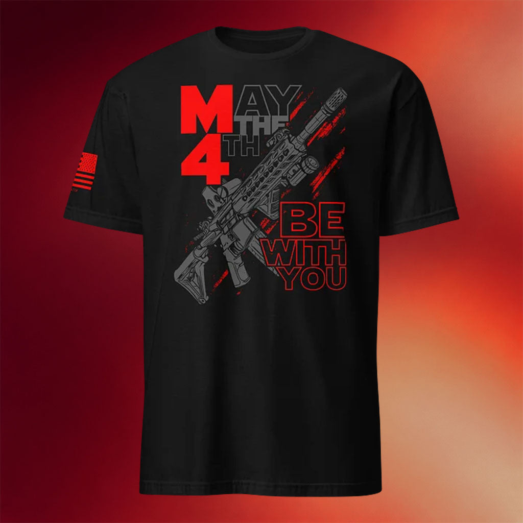 1 Nation Design Merch 2026 M4 May The 4Th Be With You T-Shirt Star Wars Inspired Shirt Dad Gift - Merchluma