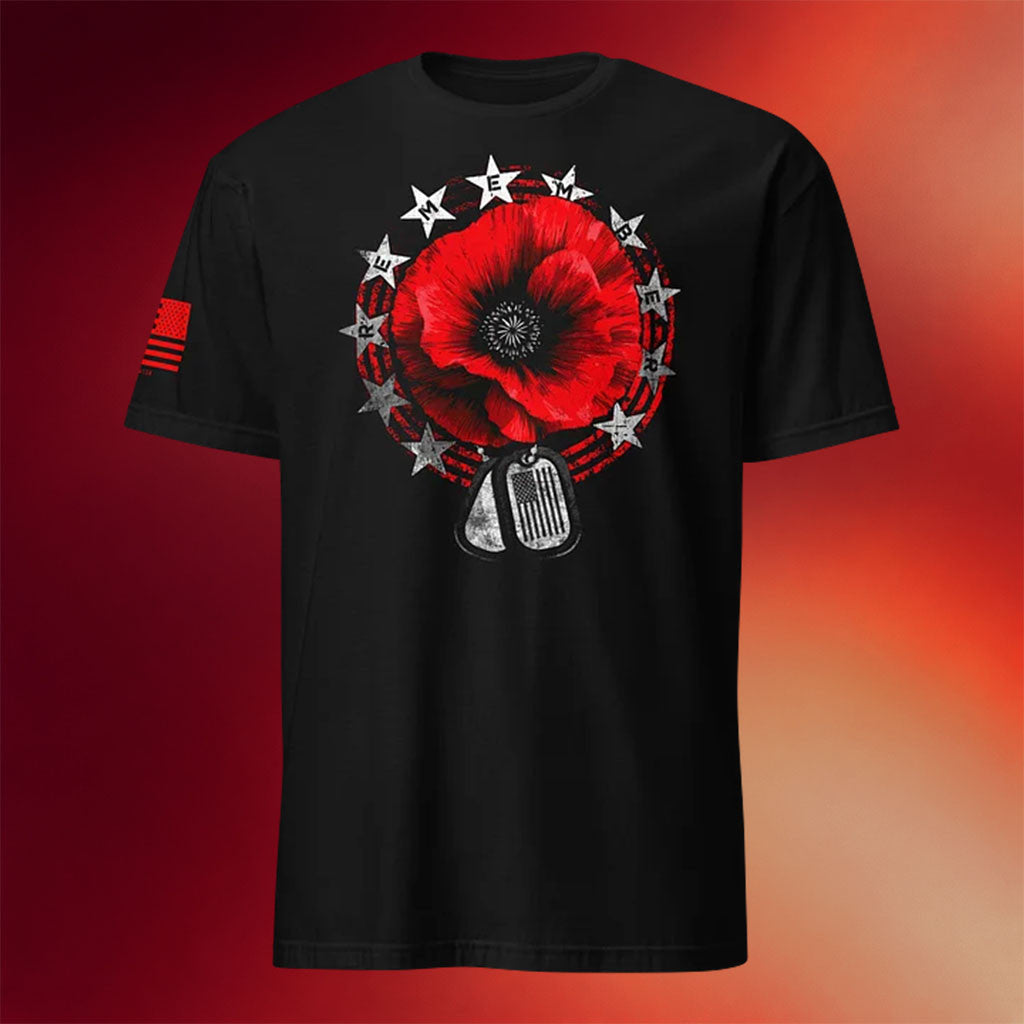 1 Nation Design Merch 2026 Remember Poppy Edition Shirt Veteran Day Apparel Gift For Patriots - Merchluma