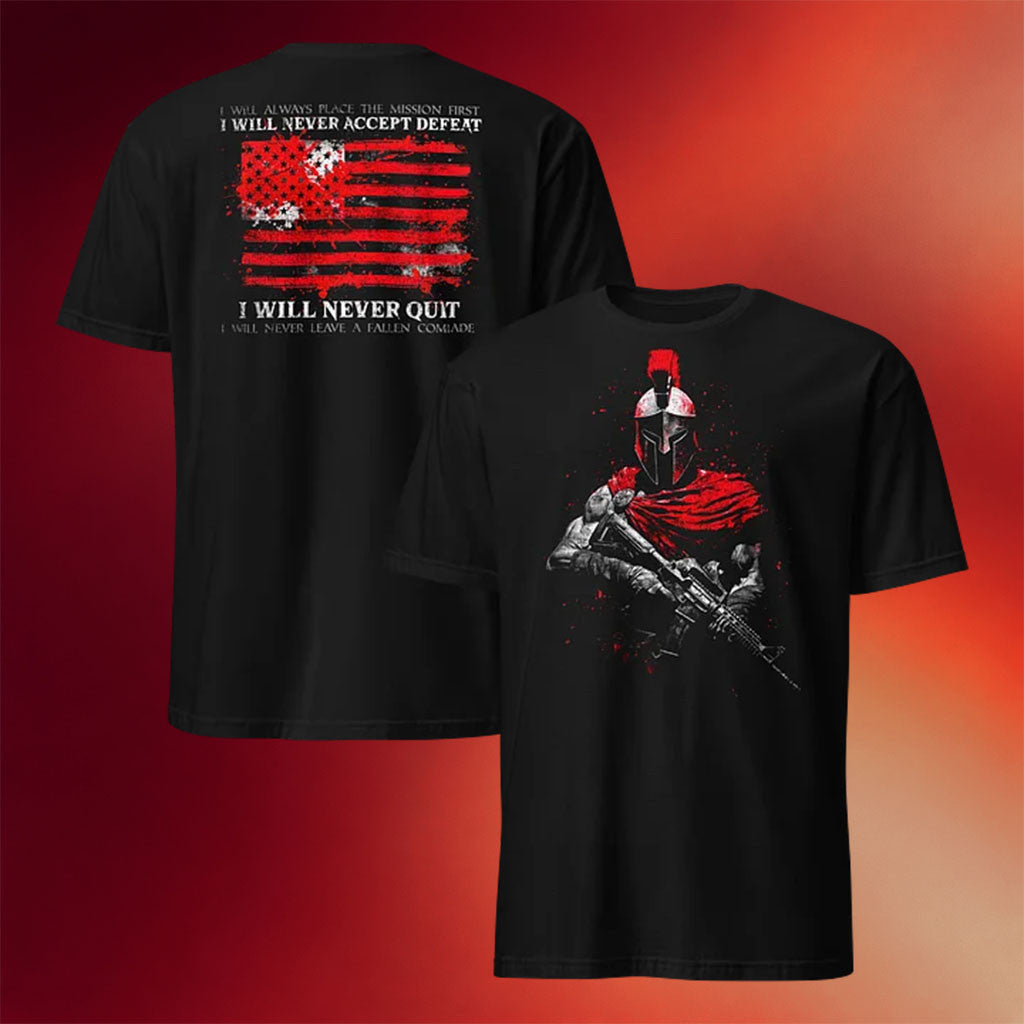 1 Nation Design Merch 2026 Warrior Ethos T-Shirt Veteran Gear Gift For Grandpa - Merchluma
