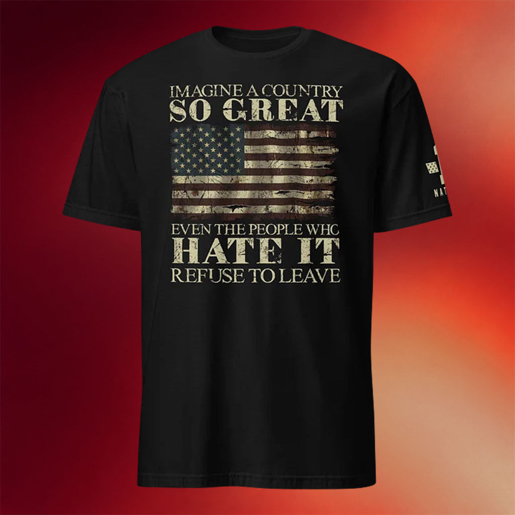 1 Nation Design Merch 2026 A Country So Great T-Shirt USA Flag Shirt Patriotic Gift Ideas - Merchluma