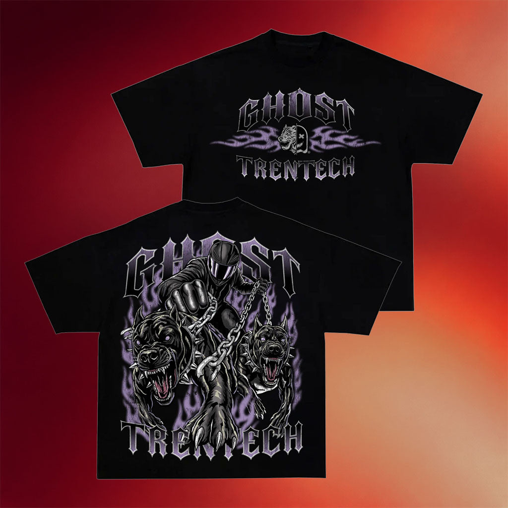 Ghost Racing Merch 2026 Leashed Up Shirt Black Ghost X Tren Tech Merch Gift For My Brothers - Merchluma