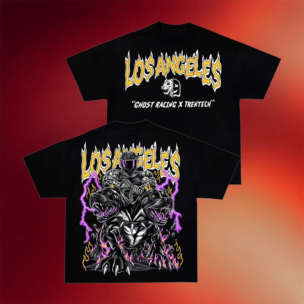 Ghost Racing Merch 2026 Los Angeles GxT T-Shirt Black Unique Gift For Brothers - Merchluma