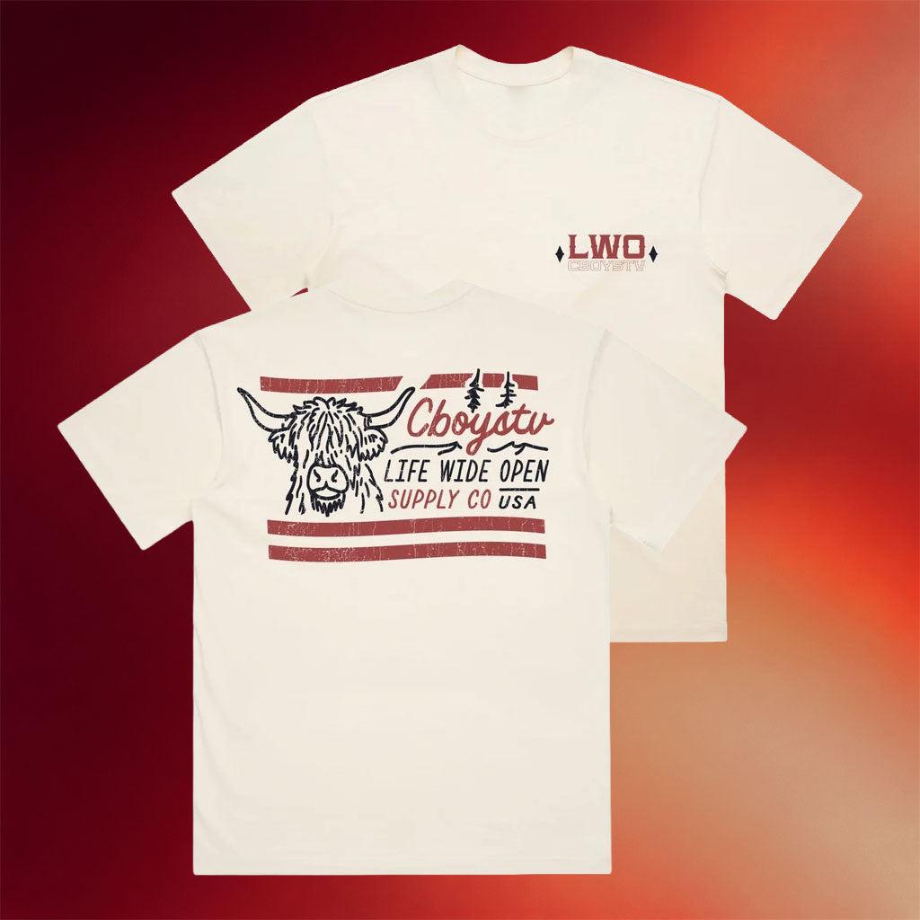 CboysTV Merch 2026 Highland Vibes T-Shirt Life Wide Open Shirt Best Gift For Dad - Merchluma