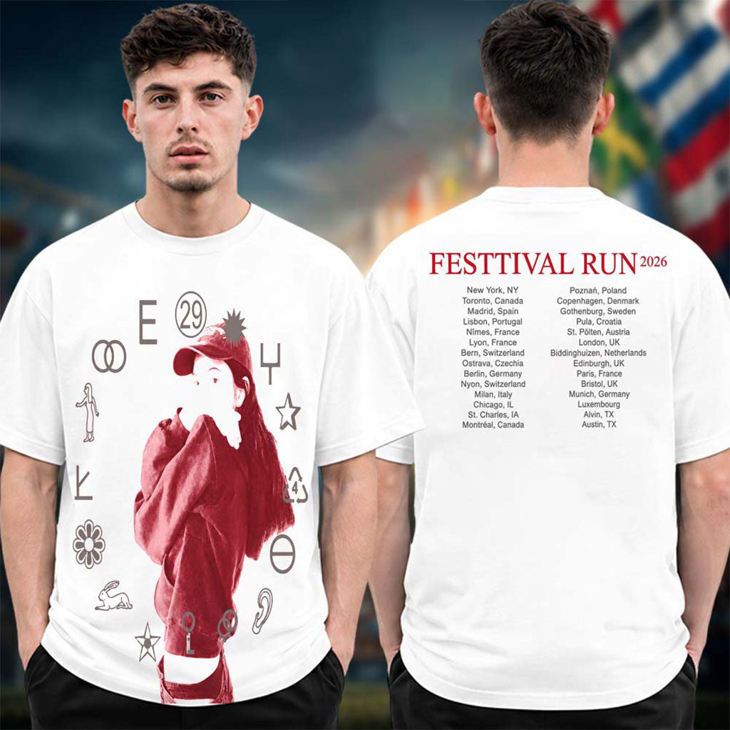 Tate McRae Lollapalooza Merch Festival Run 2026 Photo Tour Dates T-Shirt Lolla Festival Merch - Merchluma