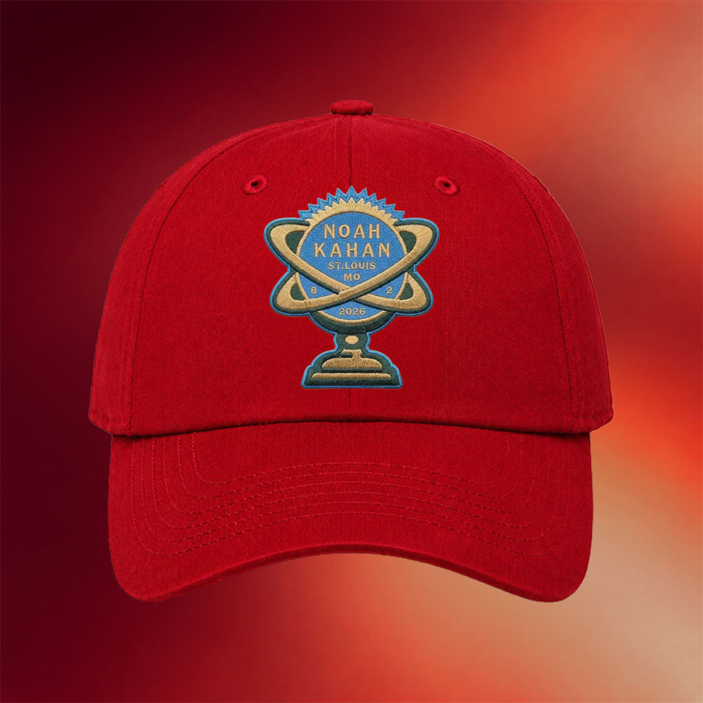 Noah Kahan Merch 2026 NK The Great Divide Tour At Busch Stadium St Louis MO Hat Red - Merchluma