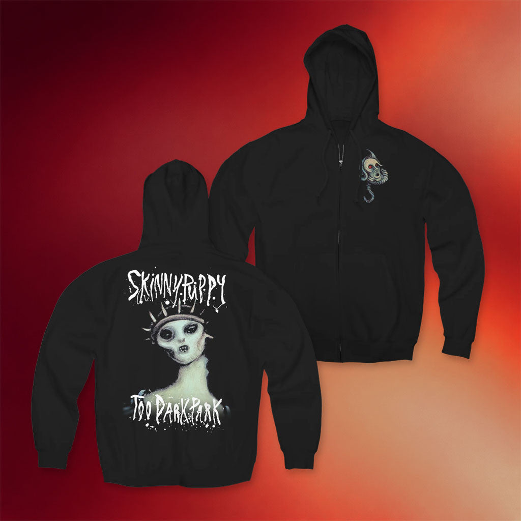 Skinny Puppy Merch 2026 Alien Zip Hoodie Too Dark Park Merch Gift For Band Fans - Merchluma