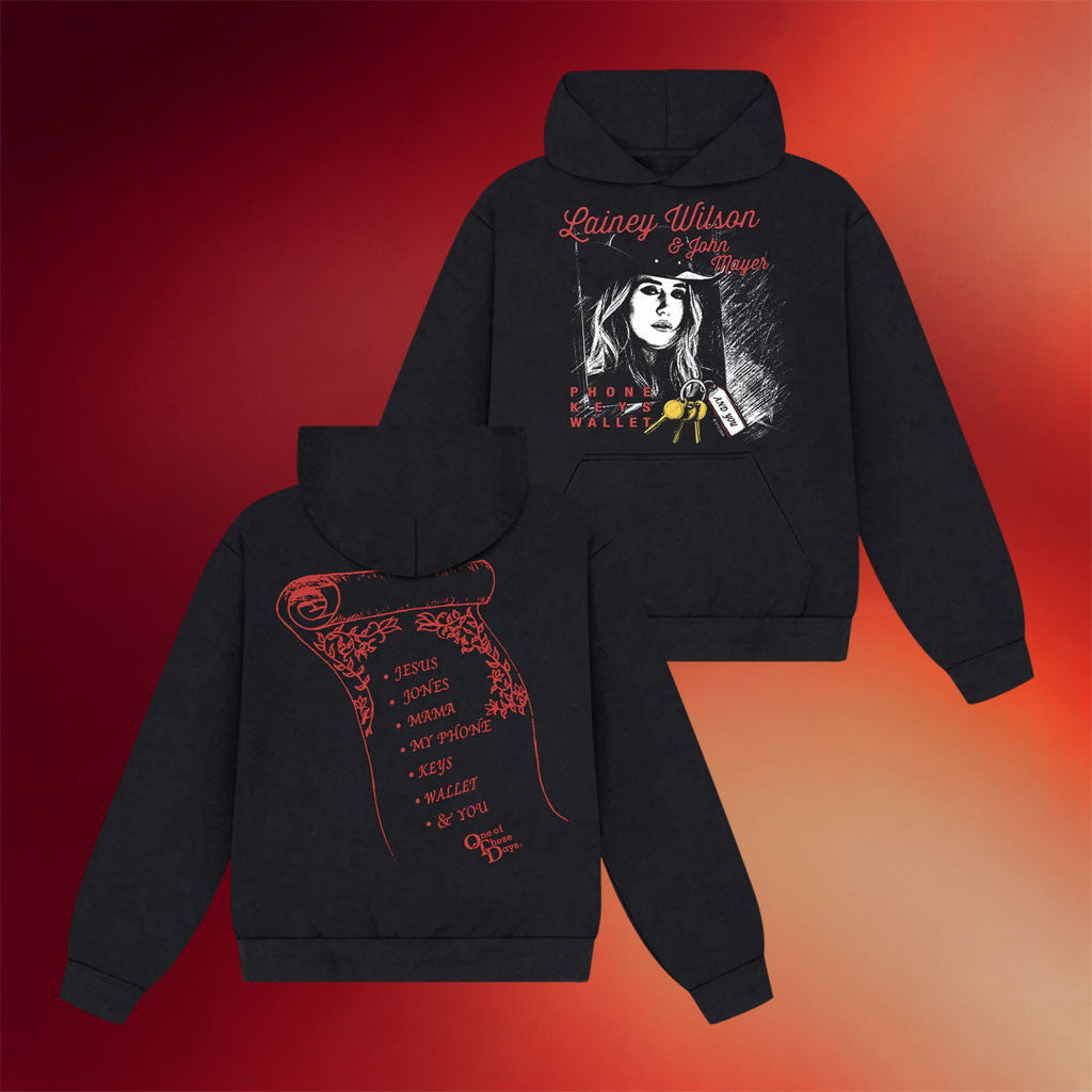 Lainey Wilson Merch 2026 Phone Keys Wallet Black Hoodie X One Of These Days Hoodie Fan Gear - Merchluma