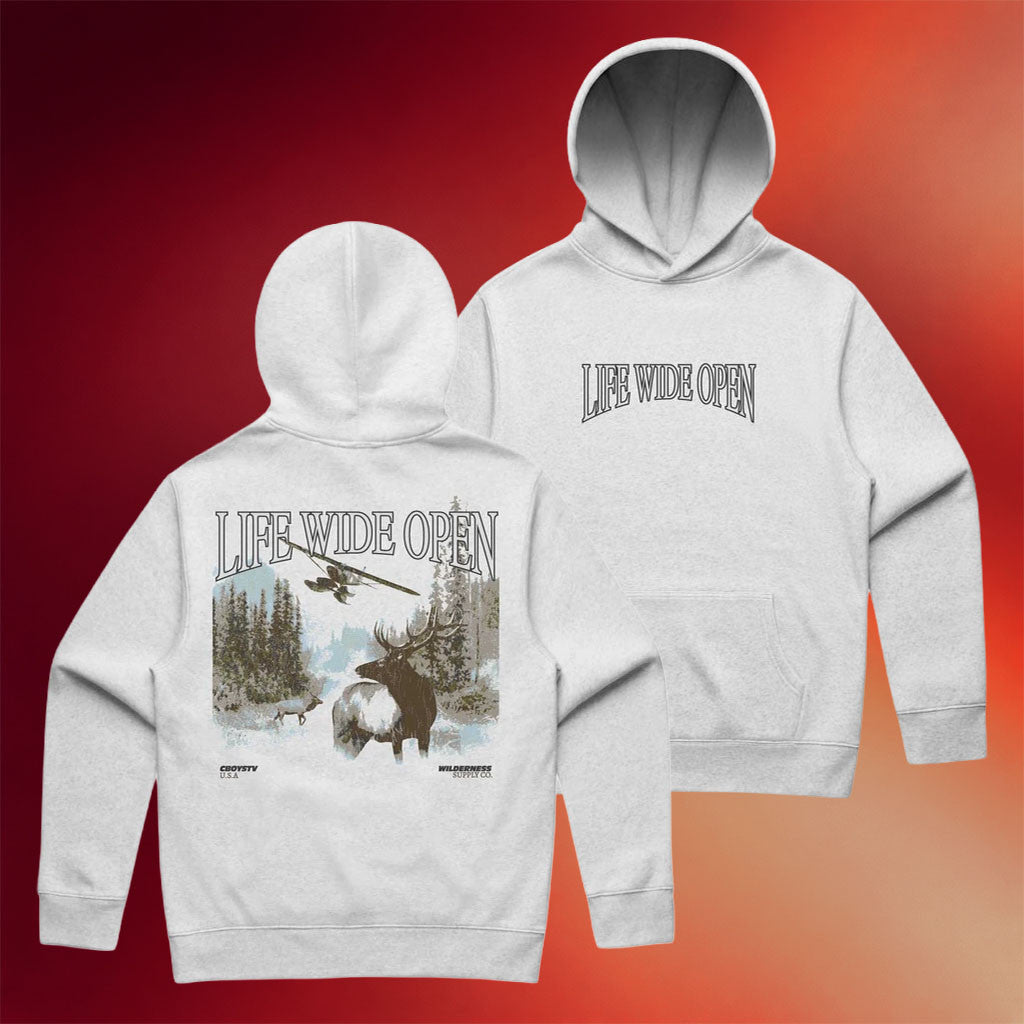 CboysTV Merch 2026 Wilderness Supply Hoodie Life Wide Open Hoodie Outdoor Lover Gifts - Merchluma