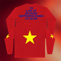 Yeezy Merch 2026 YE Live At Estadio Metropolitano Long Sleeve Shirt Red Kanye West Merch - Merchluma