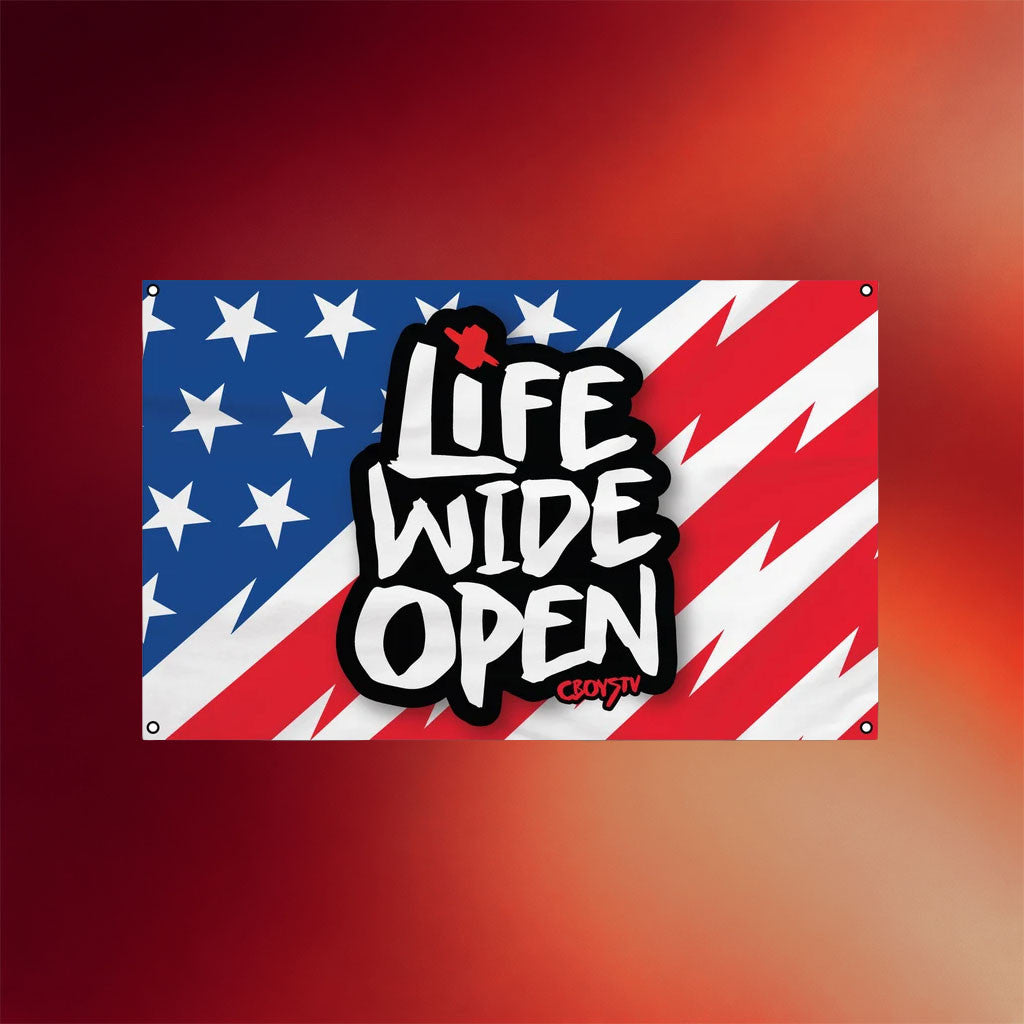 CboysTV Merch 2026 Stars And Stripes Flag Life Wide Open Merch Home Decor Patriotic Gifts - Merchluma