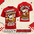 Snoopy X Budweiser Vintage Comic T-Shirt Good Times Great Taste Shirt Gift For Husband - Merchluma