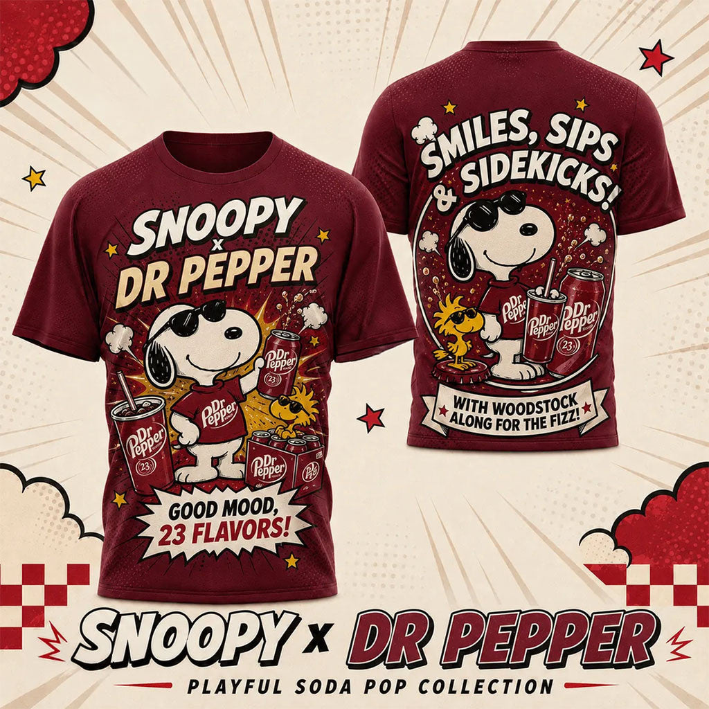 Snoopy X Dr Pepper Merch Good Mood 23 Flavors T-Shirt Gift Ideas For Friends - Merchluma