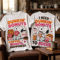 Snoopy Dunkin Donuts Coffee Happiness White T- Shirt 2026 Snoopy Dunkin Merch Fan Gifts - Merchluma