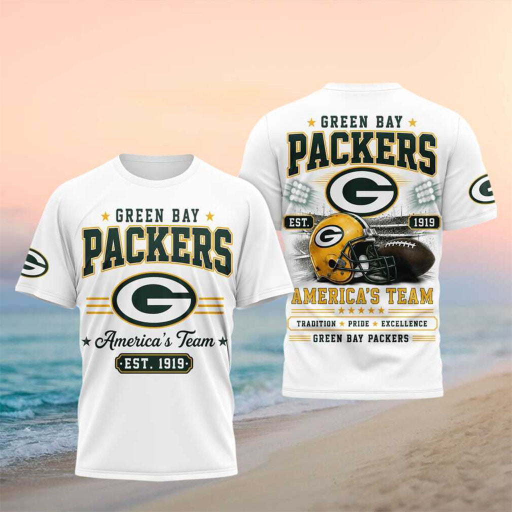Green Bay Packers Football Helmet Stadium America Team Shirt Packers Merch Game Day Gifts - Merchluma