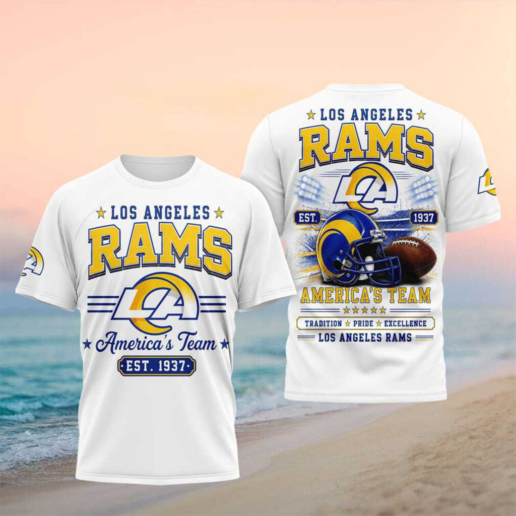 Los Angeles Rams Football Helmet Tradition Shirt LA Rams Merch Gift For Game Day - Merchluma