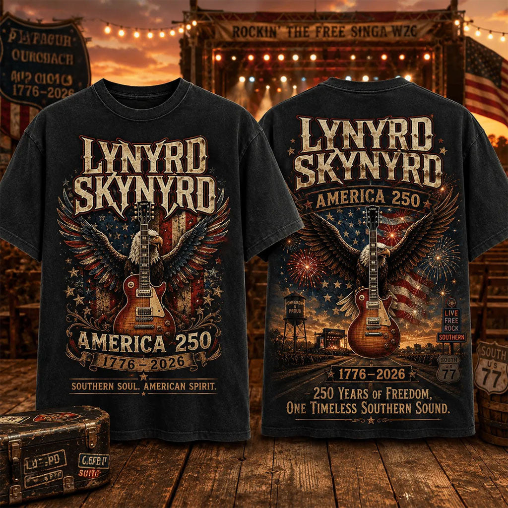 Lynyrd Skynyrd America 250 Eagle Flag T-Shirt One Timeless Southern Sound Shirt Fan Merch - Merchluma