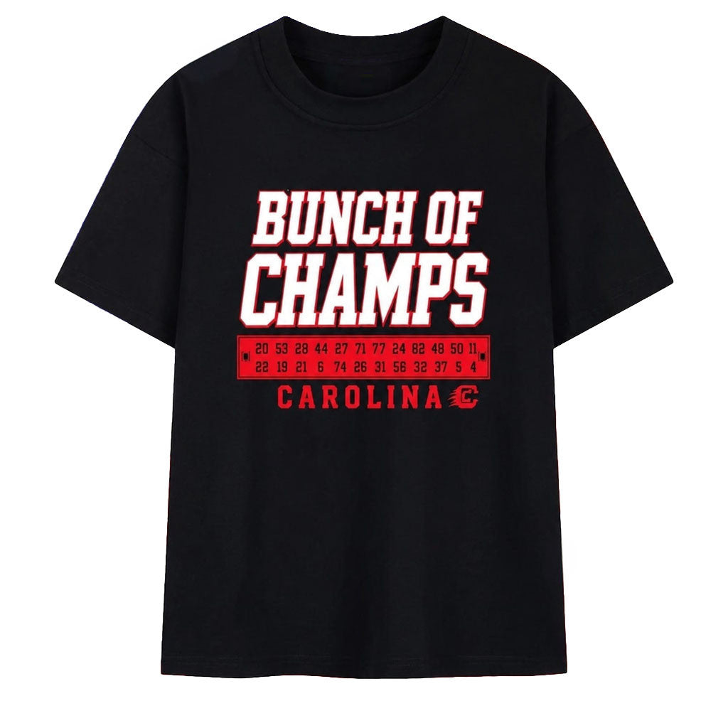 Bunch Of Champs Carolina Hurricanes Roster Numbers T-Shirt Hurricanes Merch Hockey Fan Gifts - Merchluma