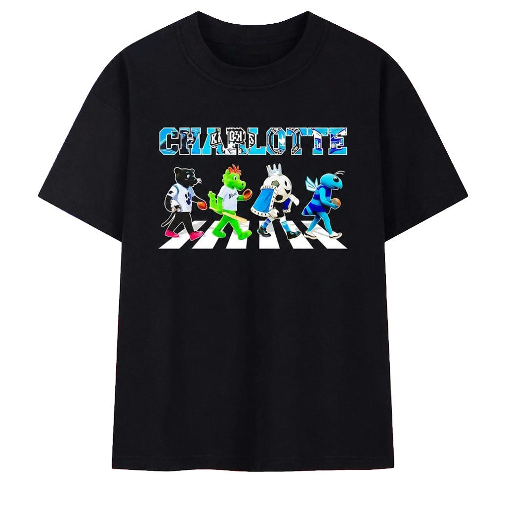 Charlotte Sports Teams Mascot Walking Across T-Shirt Charlotte Pride Shirt Gift For Him - Merchluma