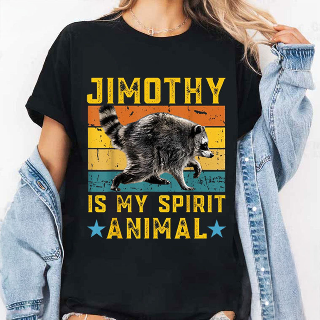 Jimothy Is My Spirit Animal Vintage T-Shirt Funny Viral Raccoon Meme Shirt Gift For Friends - Merchluma