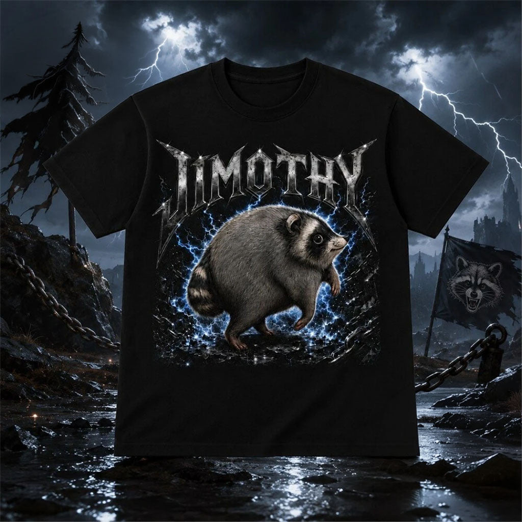Jimothy Raccoon Trash Panda Metal Shirt Funny Animal Meme Shirt Gift Ideas For Men Women - Merchluma