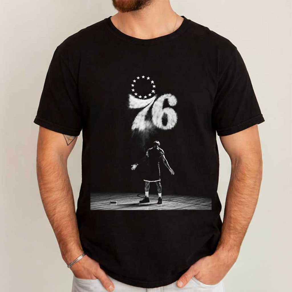 LeBron James Philadelphia 76ers The Last Chalk Toss T-Shirt Black LeBron James Merch Fan Gifts - Merchluma